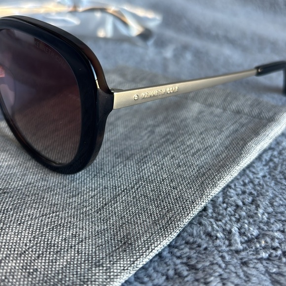 Kenneth Cole 56mm Cat Eye Sunglasses in Black/Gold/Gradient Brown NWT - Picture 5 of 7